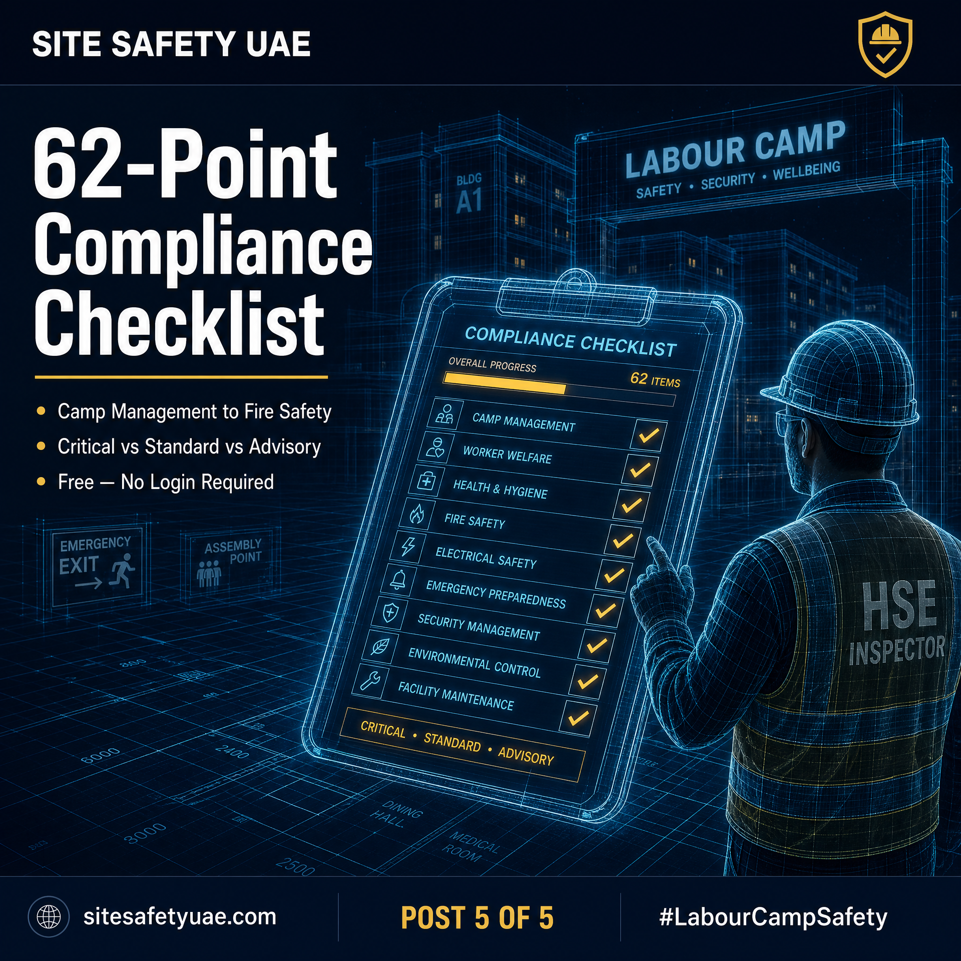 LinkedIn graphic for part 5: The 62-point compliance checklist